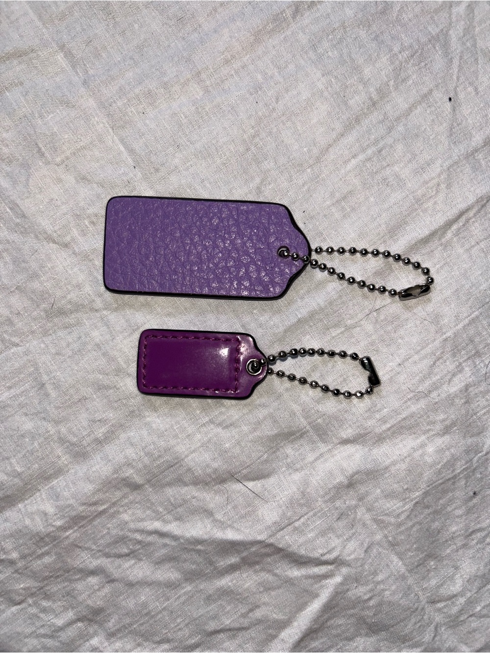 Coach Purple Leather Bag Tags - Purple Set of 2 - Picture 3 of 4